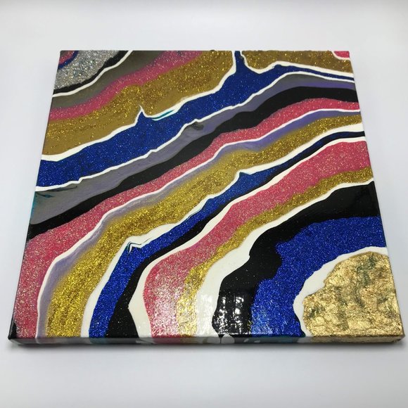 NWOT Abstract Geode Art Wall Decor - Picture 5 of 9